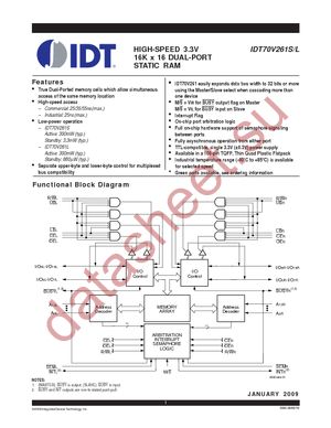 IDT70V261L25PFGI8 datasheet  